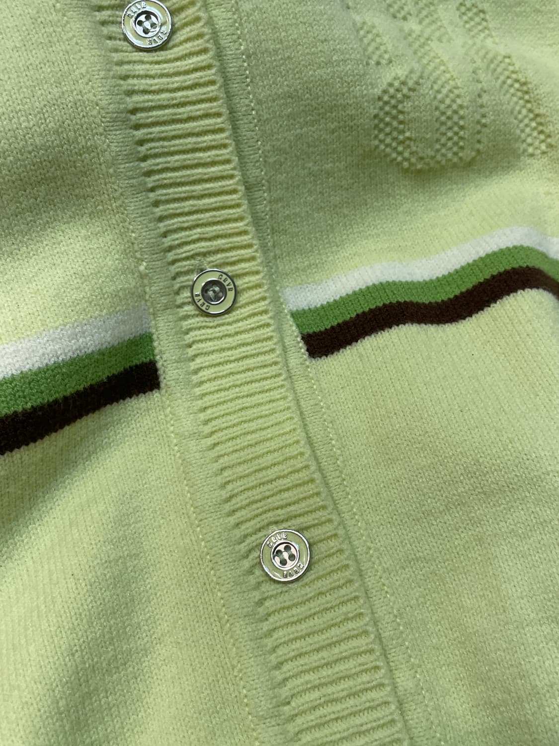 그로브 로고 라임 니트 가디건 상품이미지6