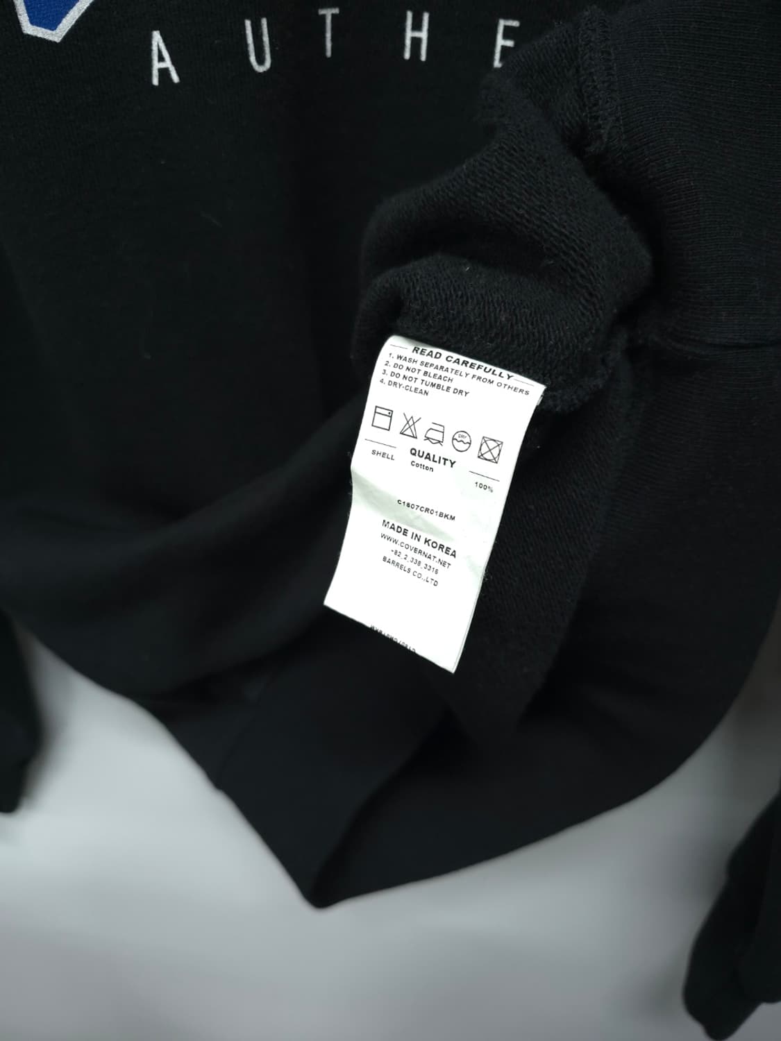 [커버낫] 아치 로고 오버핏 맨투맨 블랙 (M사이즈) 상품이미지10