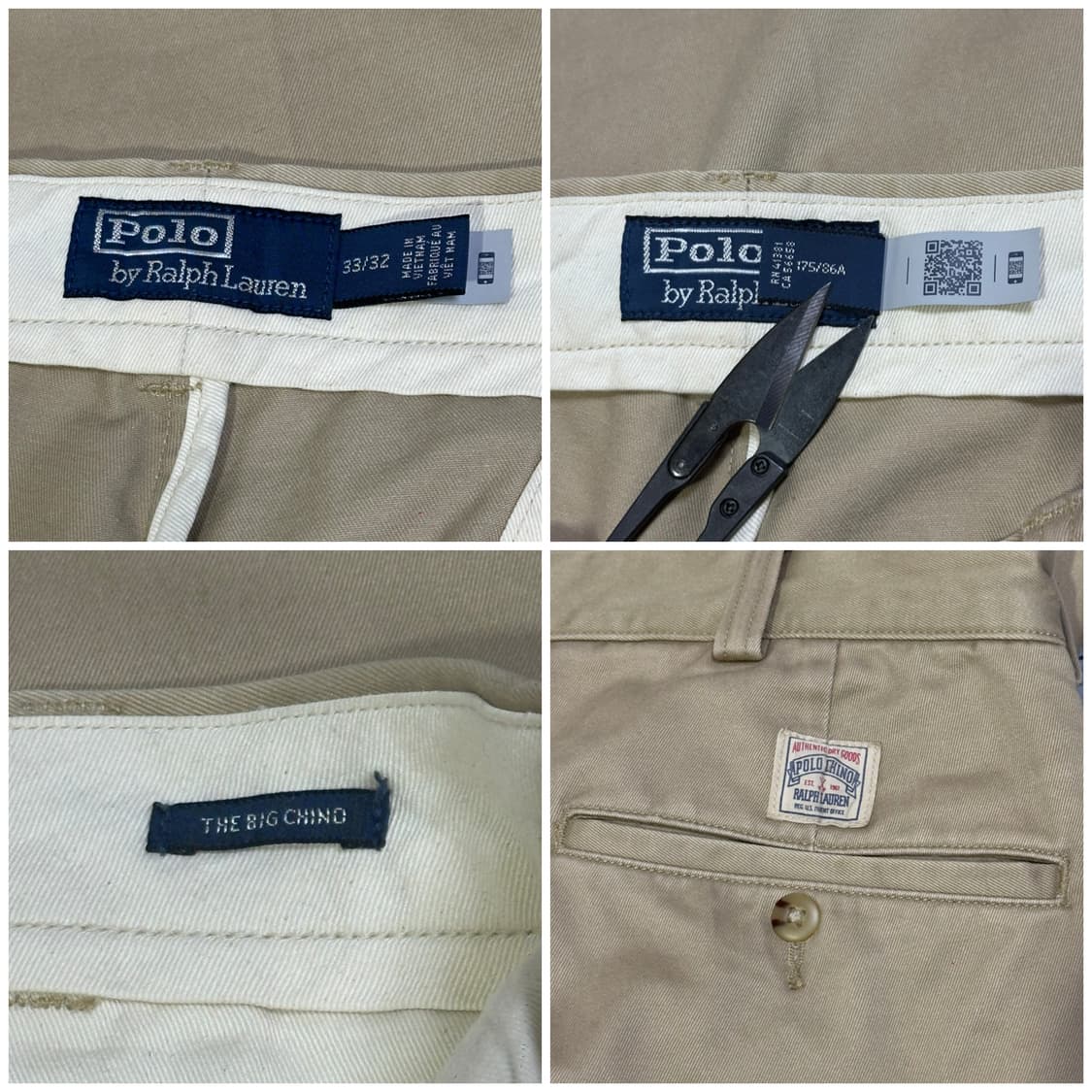 23SS) QR 신형 폴로 랄프로렌 빅치노팬츠 33/카키베이지 상품이미지9