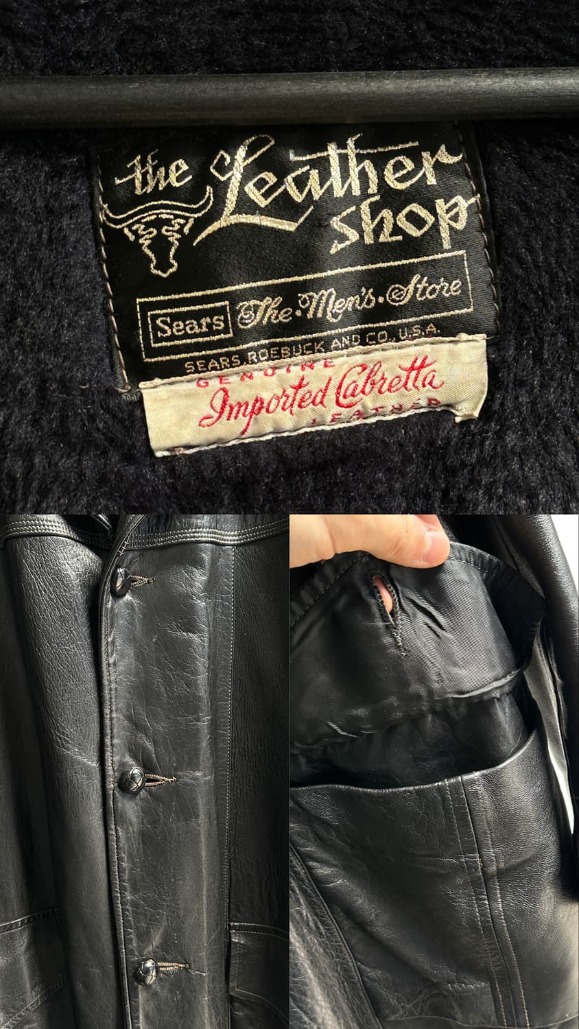 80's 빈티지 Sears 시어스 레더 코트 상품이미지8