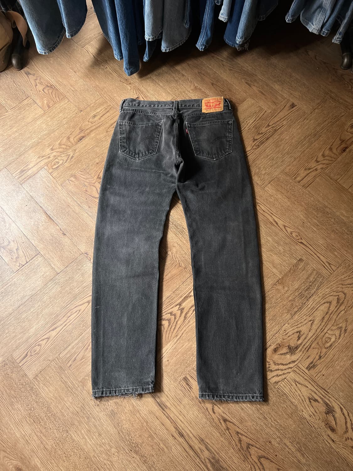 [34]리바이스 505 빈티지 리페어드 흑청 데님 팬츠 상품이미지2