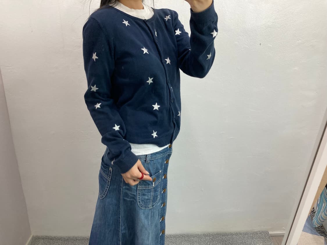 H&M 별무늬 네이비 가디건 상품이미지3