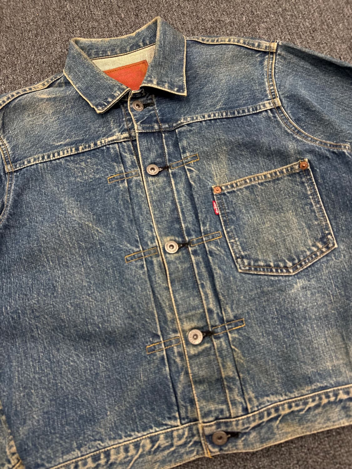 38)90’s 리바이스 빈티지 워싱 빅E 71506 1st 데님자켓 상품이미지2