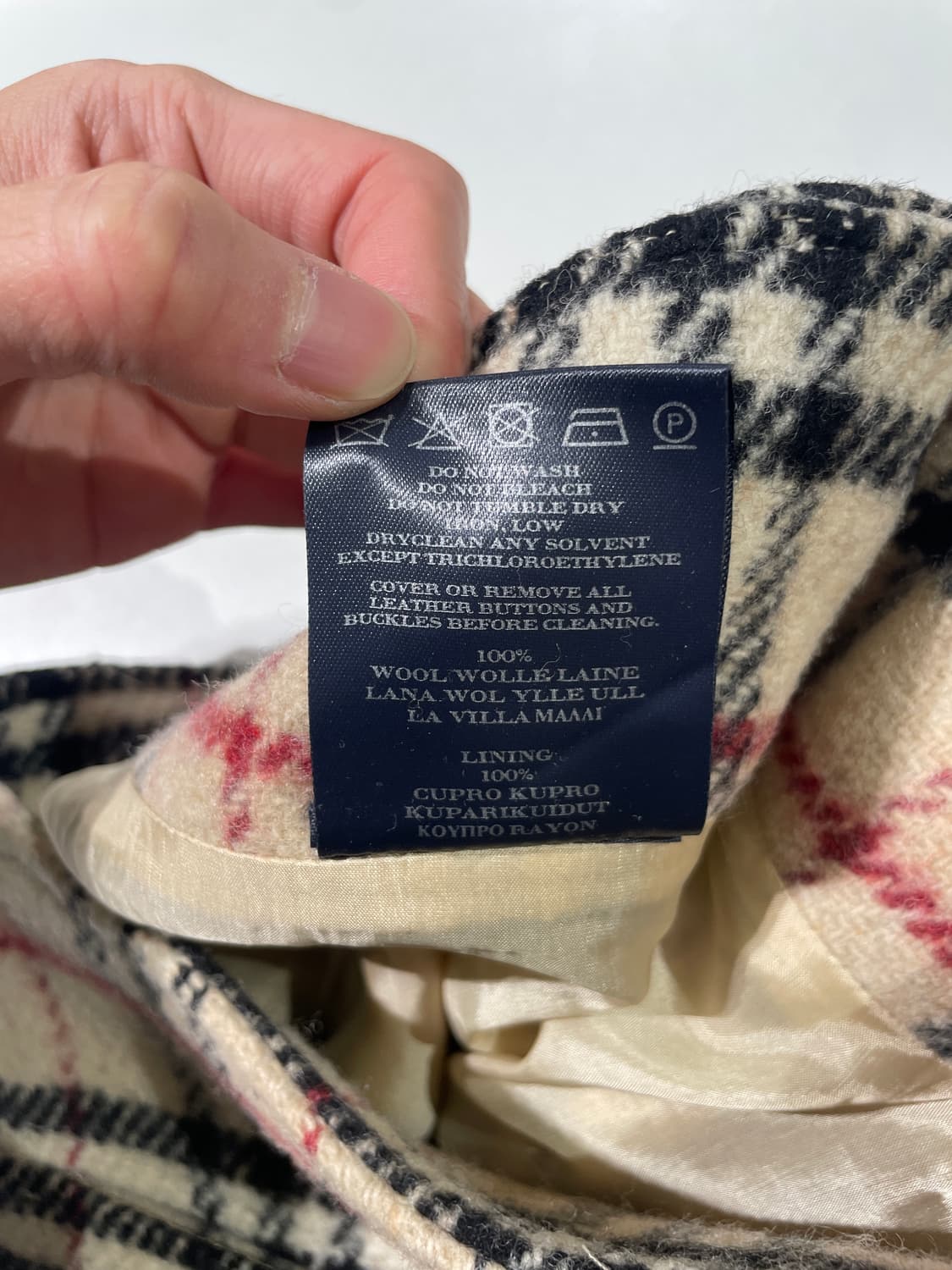 버버리 라이트 베이지 노바체크 프론트 포켓 울 미디스커트 상품이미지9