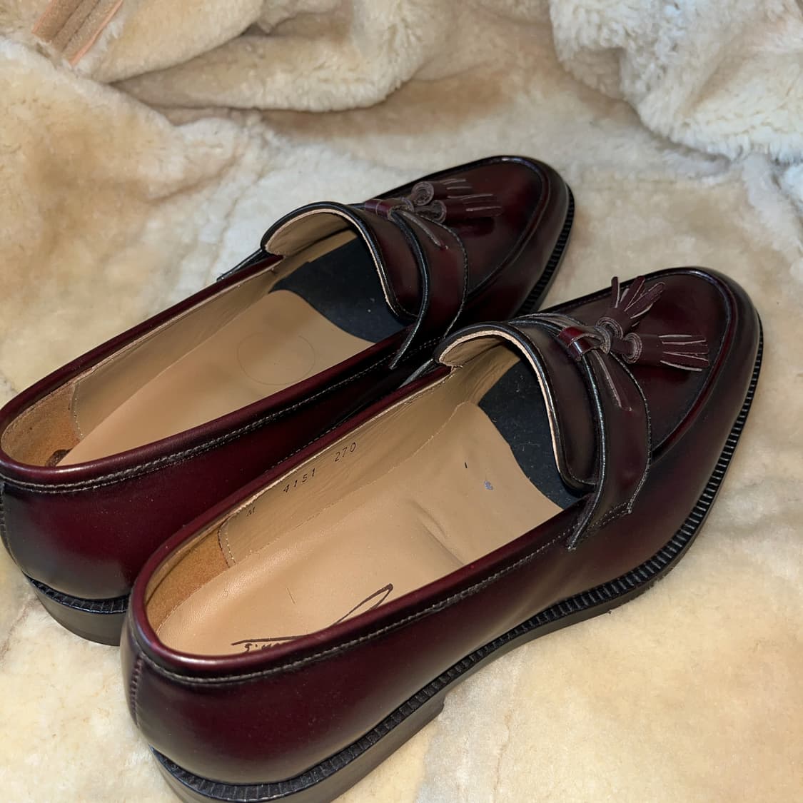 미사용 전시품 국내 테일러샵 수제화 버건디 태슬 로퍼  상품이미지5