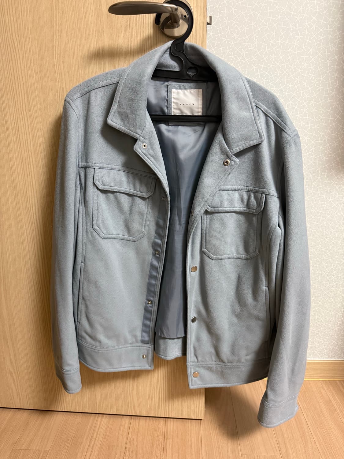 앤듀 스웨이드 자켓 하늘색 100 상품이미지2