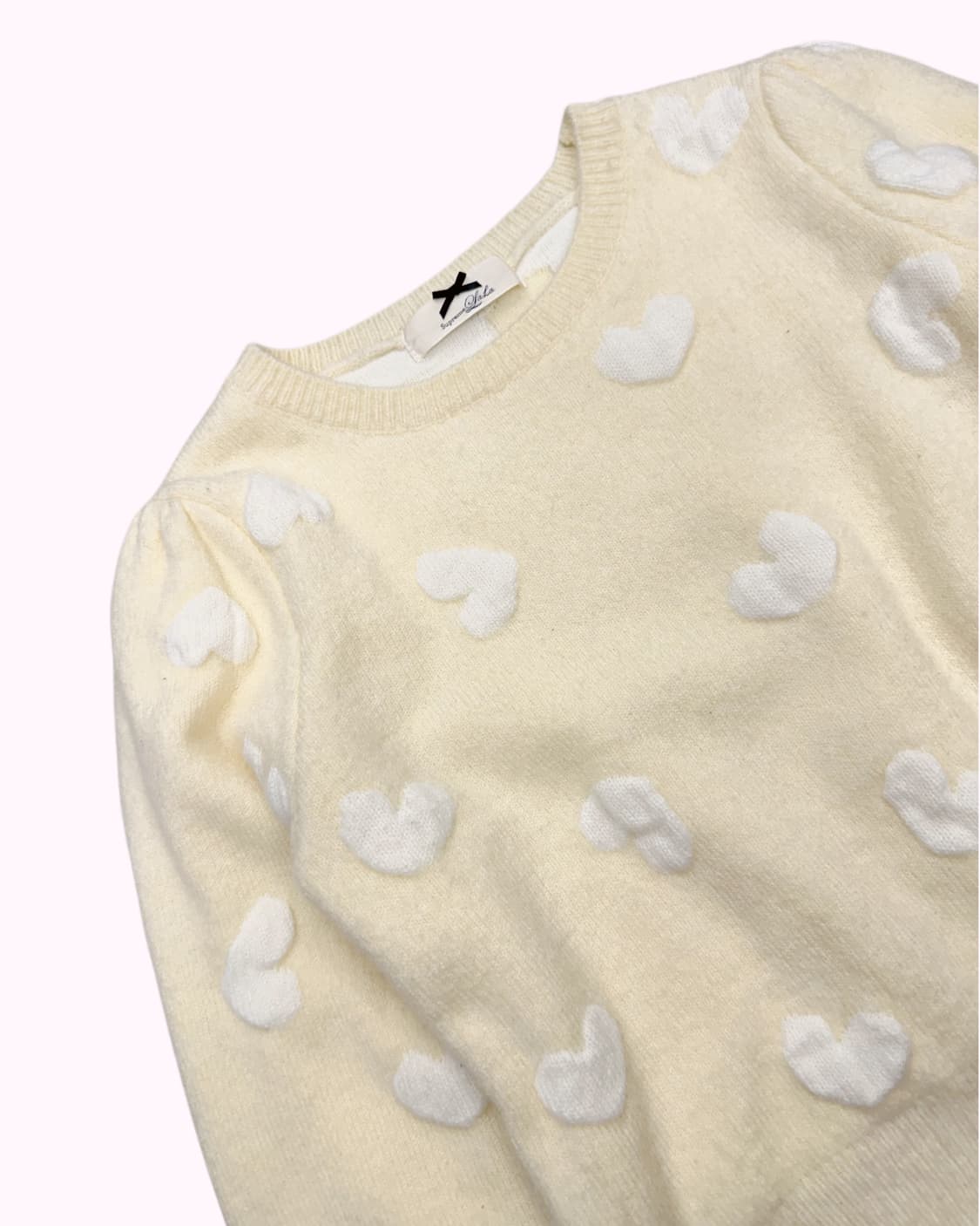 heart pattern yellow knit 상품이미지2