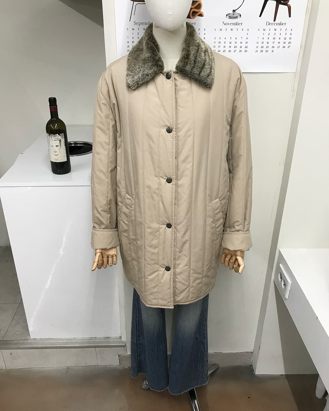 버버리 퍼 누빔 패딩 자켓 상품이미지8