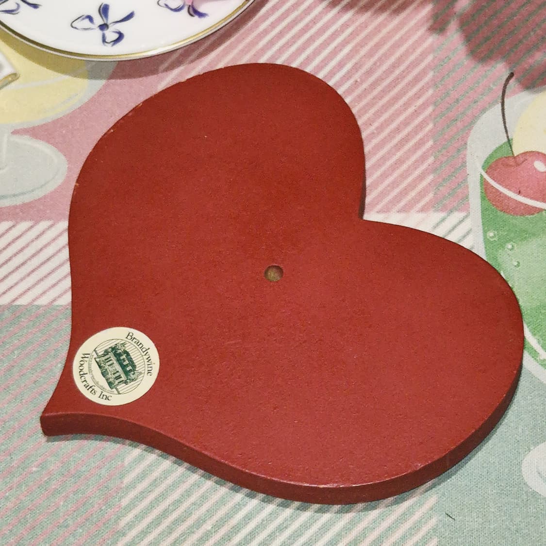 90s 미국 핸드페인팅 하트 성조기 우드 벽장식 상품이미지9