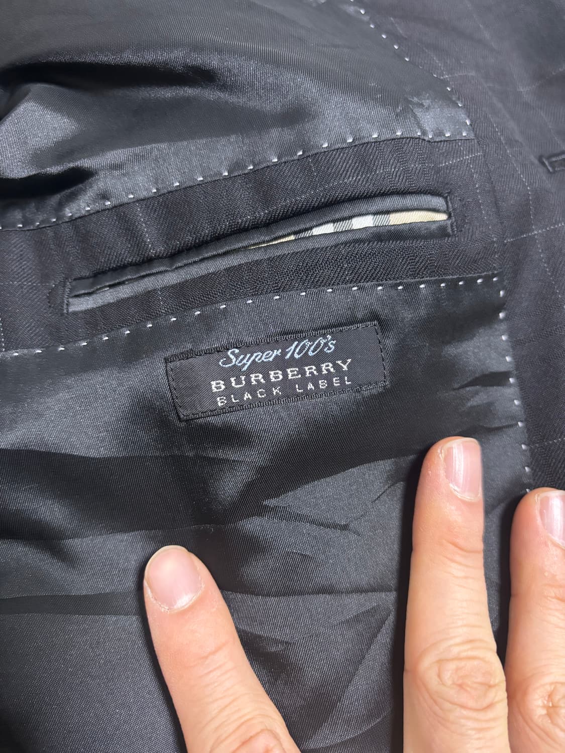 일제 버버리 블랙 블레이저 사이즈 105 상품이미지4