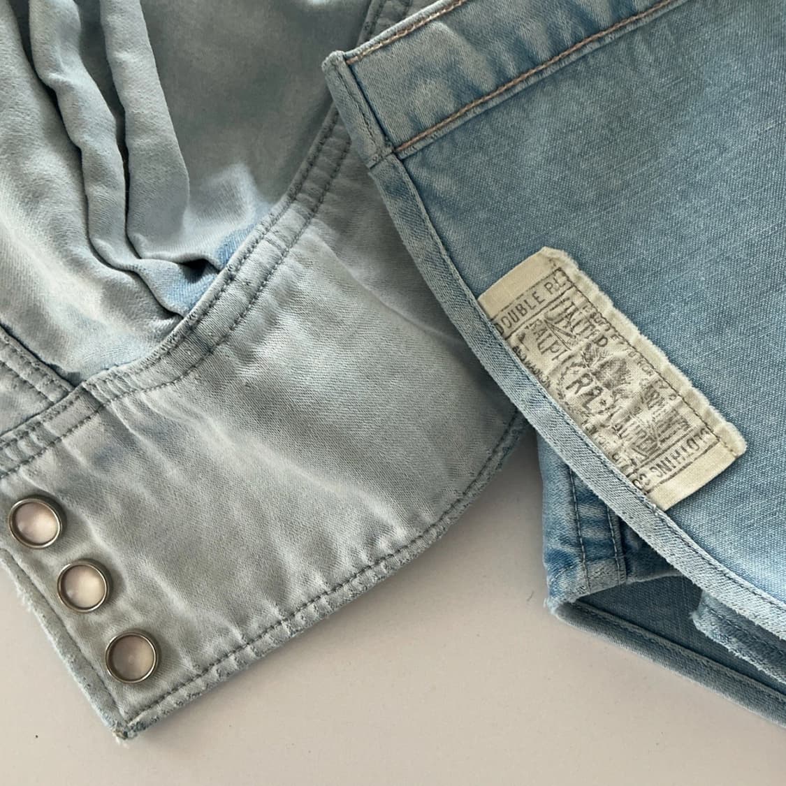 RRL 더블알엘 워시드 데님 웨스턴 셔츠 연청 상품이미지4