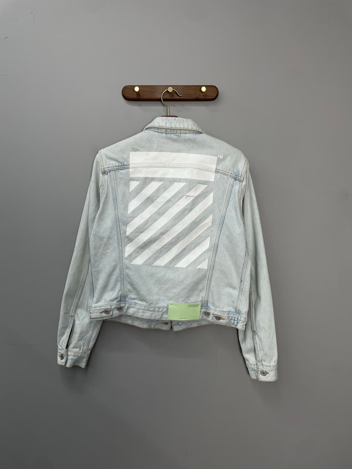 오프화이트 백 디아그 프린팅 데님 자켓 H1084 상품이미지3