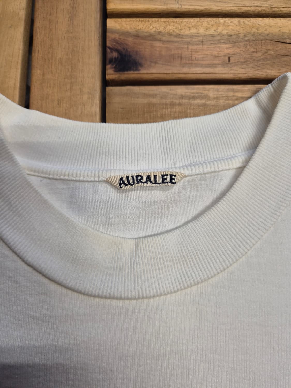 Auralee 오라리 스탠드업 반팔 티셔츠 화이트 상품이미지2