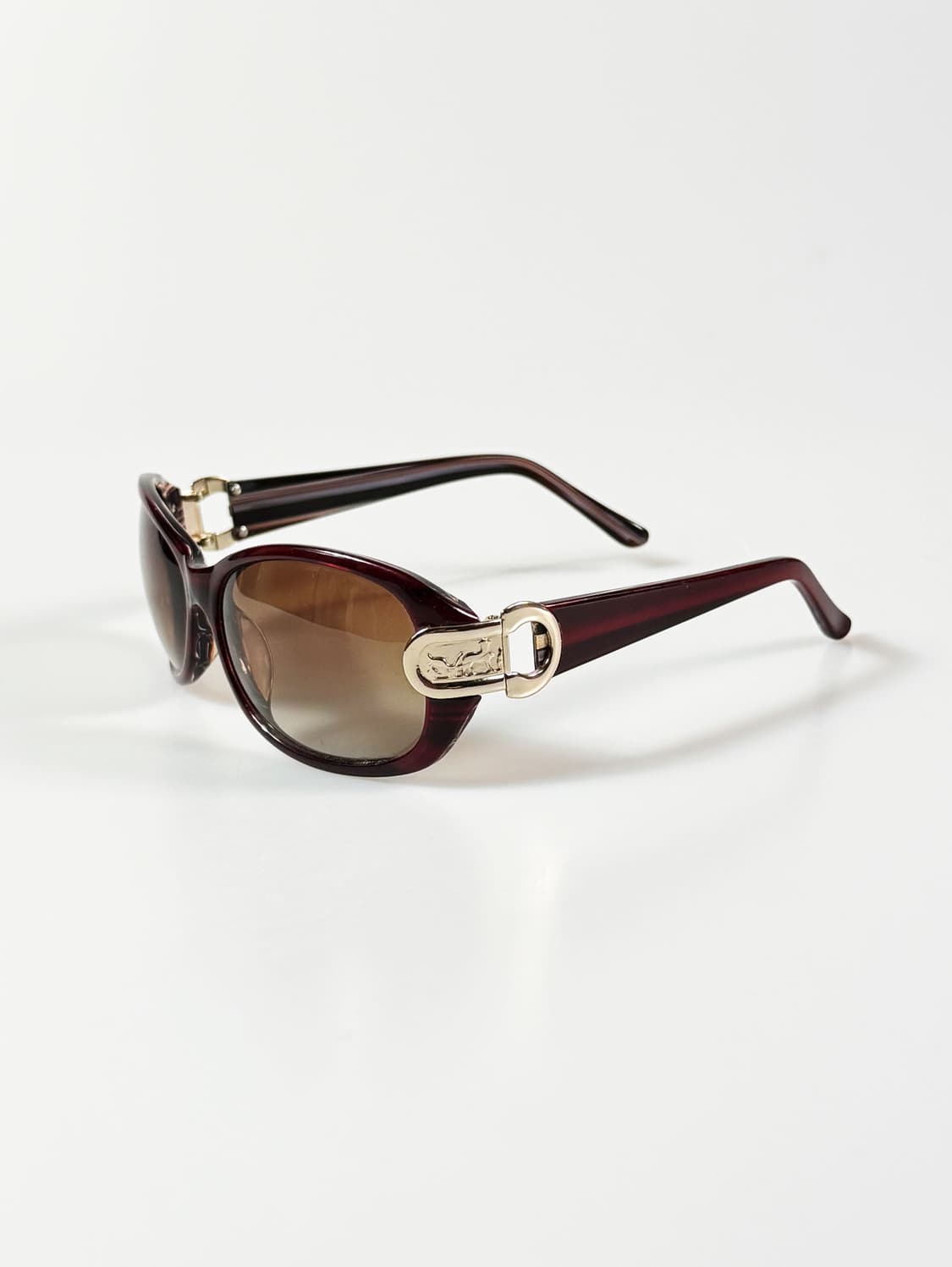 90s 버건디 볼드 스퀘어 틴트 빈티지 선글라스 상품이미지3