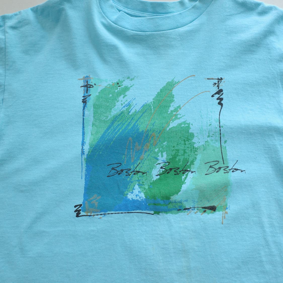 90s USA 보스턴 아트 프린팅 싱글스티치 티셔츠 상품이미지2
