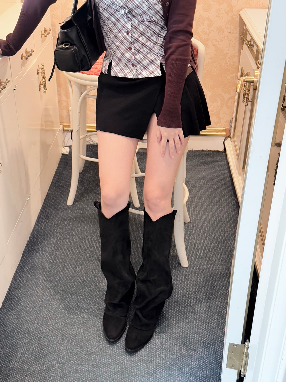 스웨이드 롱부츠 상품이미지1