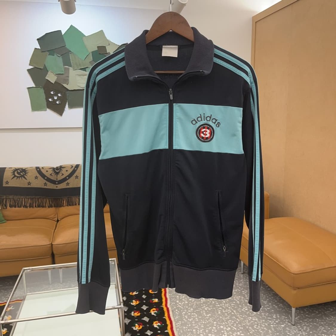 아디다스 올드스쿨 스펠아웃 하늘색 트랙탑 집업 져지 105 C06695 상품이미지3