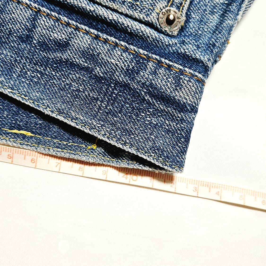[2(M)/32"][오어슬로우]107아이비핏 데미지워싱 셀비지 데님2y 상품이미지10