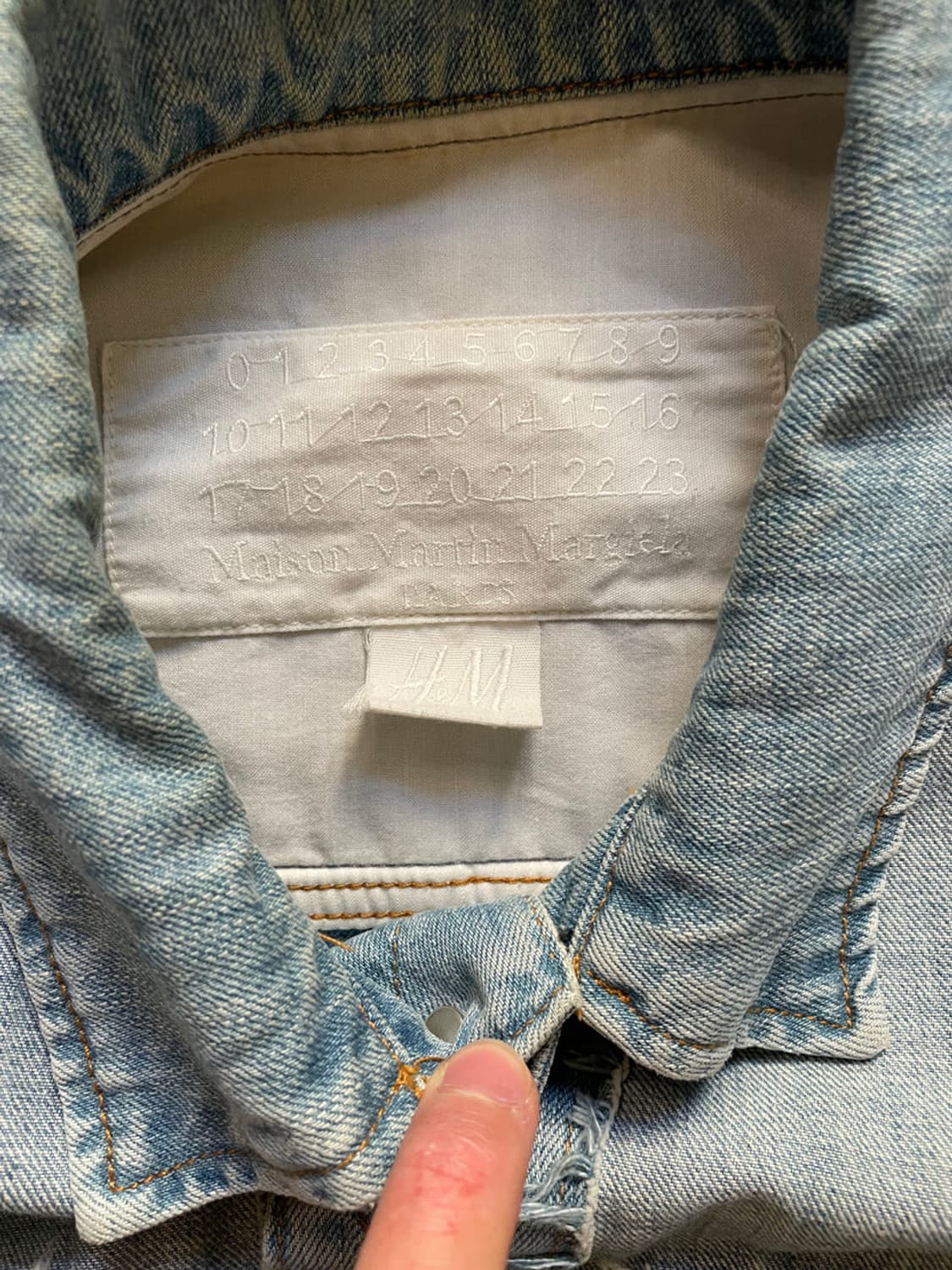 [정품] 메종 마르지엘라 X H&M 리에디션 연청 자켓 M 상품이미지4