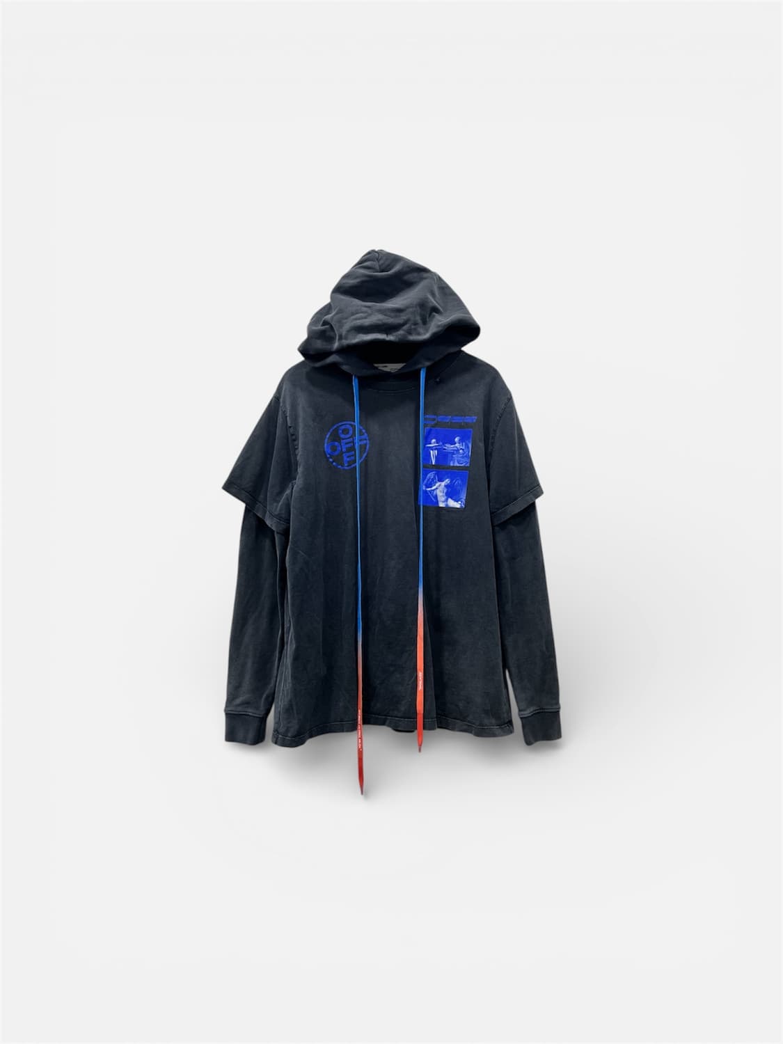 오프화이트 하드코어 카라바 레이어드 워싱 후드티 M 상품이미지1