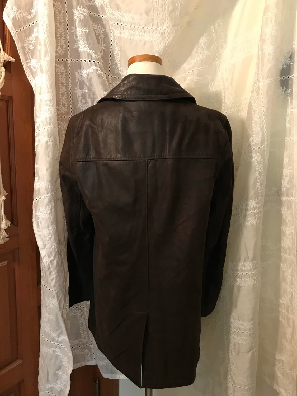 빈티지 루츠 브라운 레더 하프자켓 상품이미지2