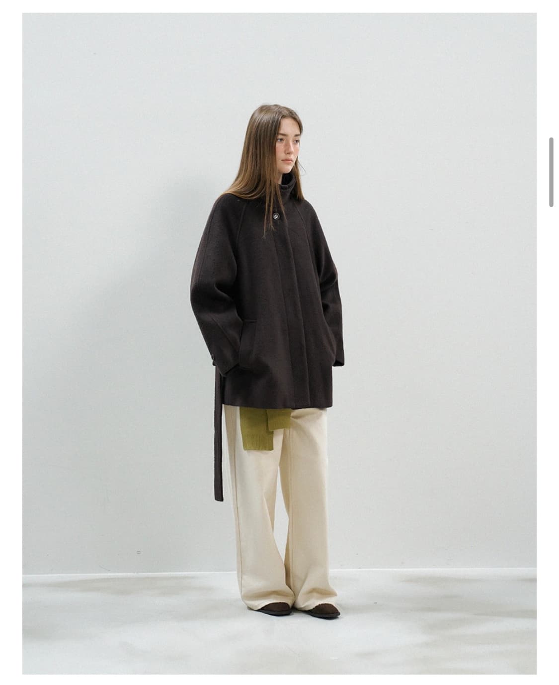 하네 파운드 울 하프 트렌치 코트_Deep Brown 상품이미지3