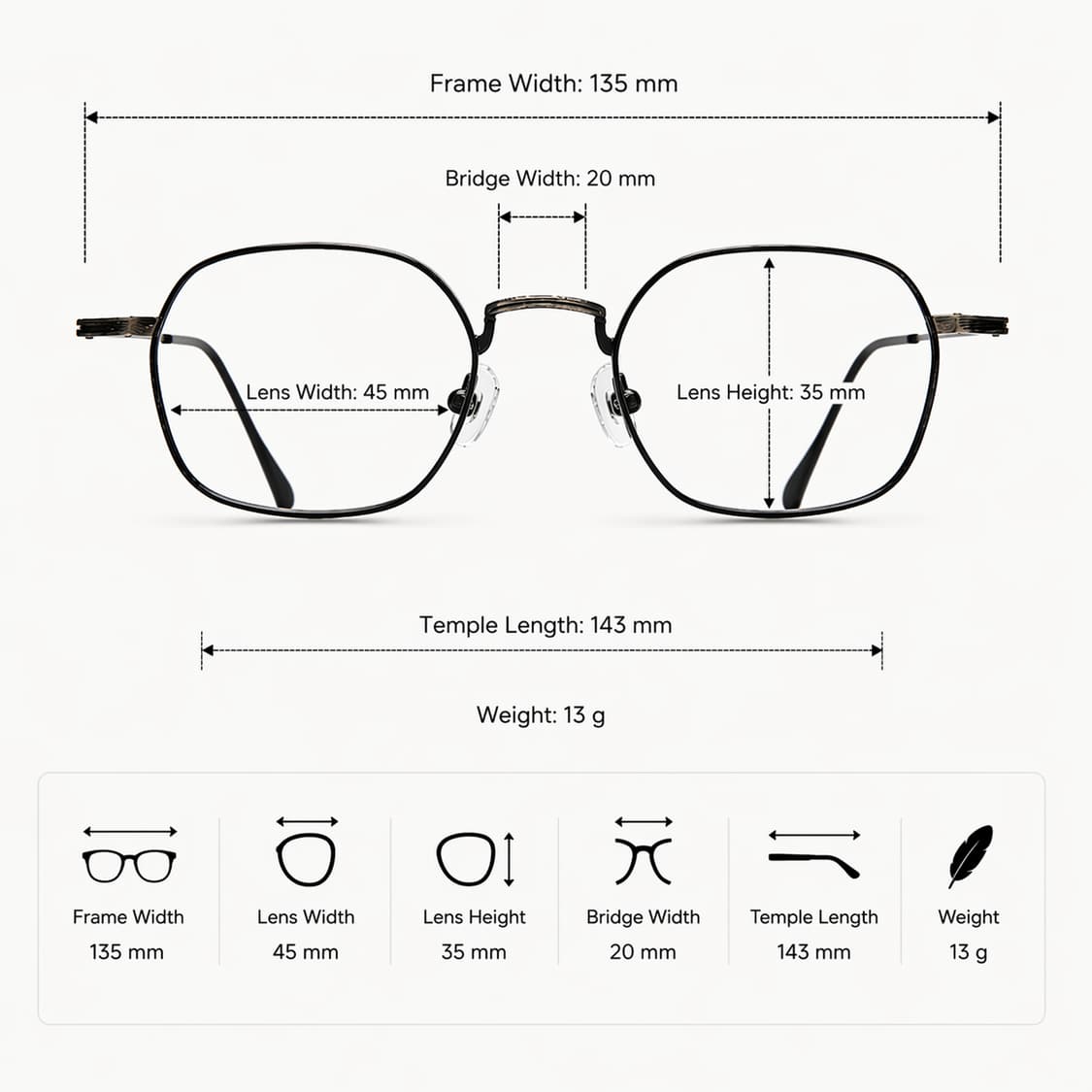 워시드블랙 컬러의 45사이즈 스퀘어 안경 상품이미지9