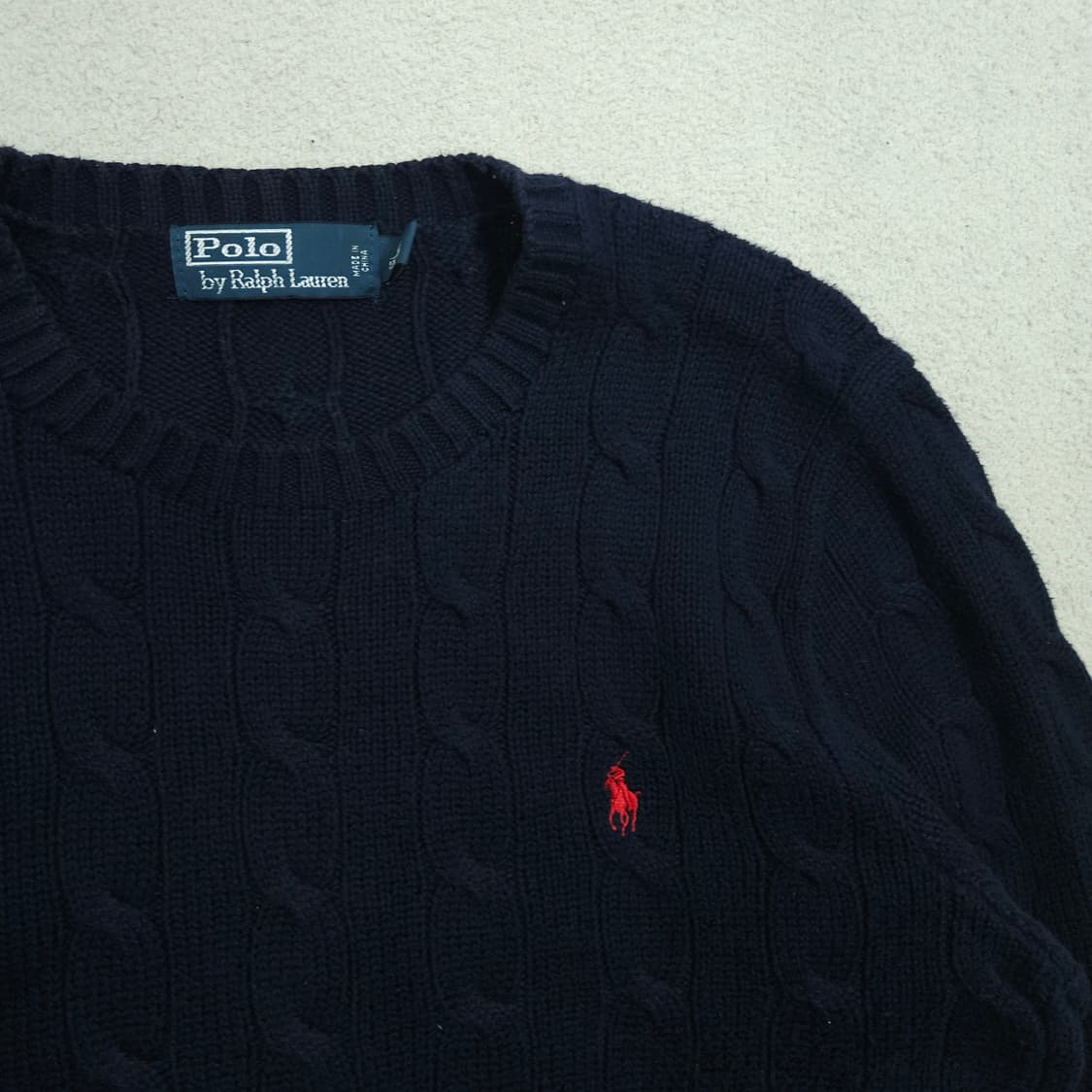 폴로 랄프 로렌 케이블 니트 M 네이비 상품이미지2