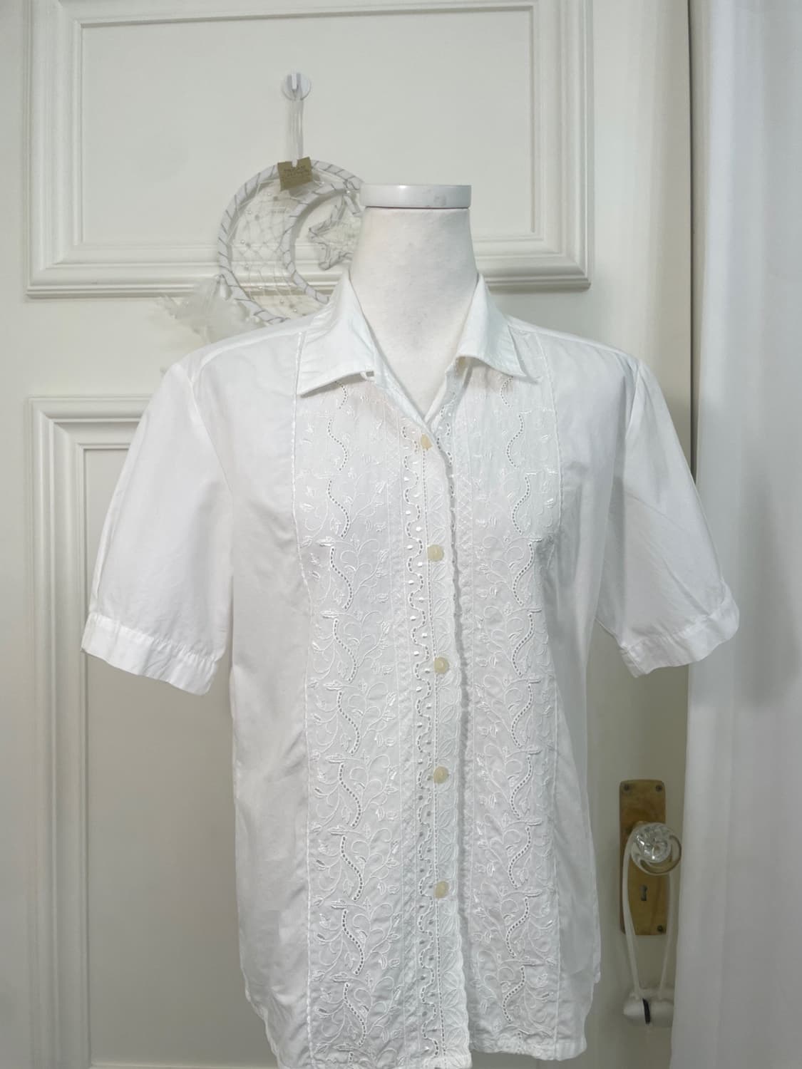 white lace embroidery cotton summer blou 상품이미지5