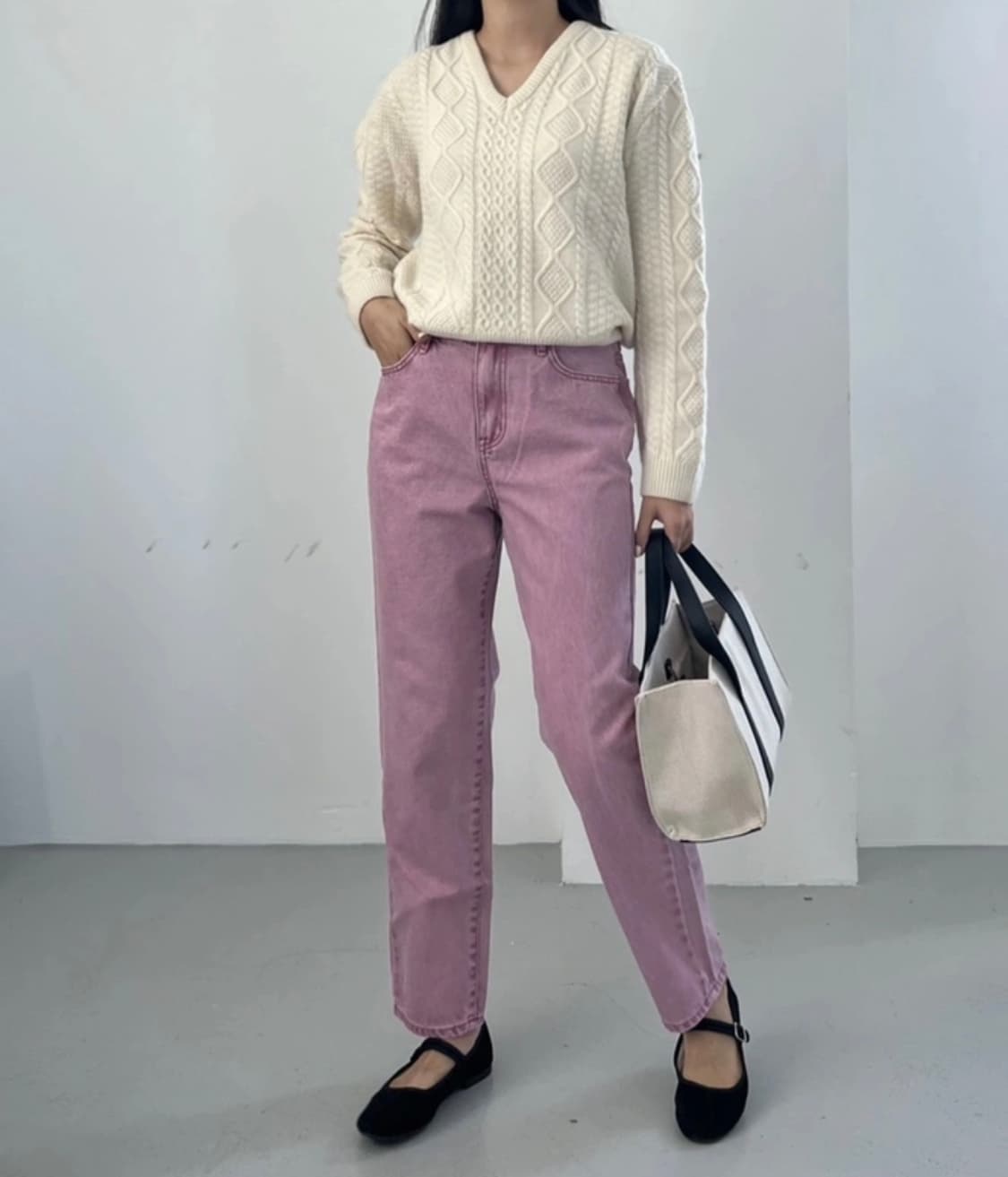 깔량)피그먼트 워싱진 인디핑크 55사이즈(새상품) 상품이미지5