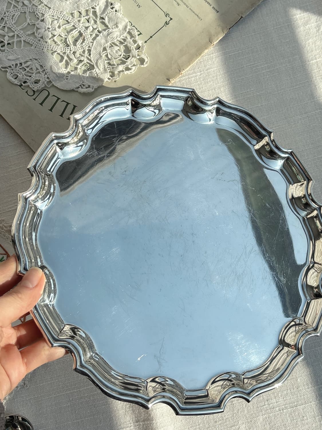 1910~30s 영국RNVSCo 실버플레이트 풋티드 트레이 상품이미지5