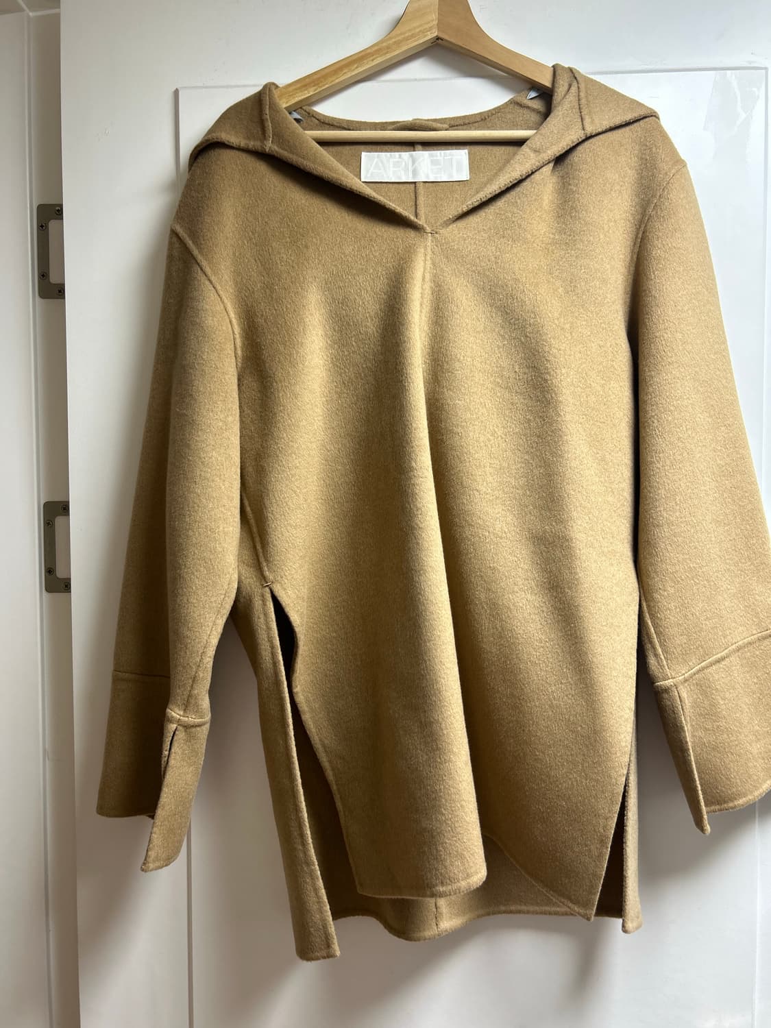 아르켓 새옷 더블 울핸드메이드 후드 코트 카멜  상품이미지7