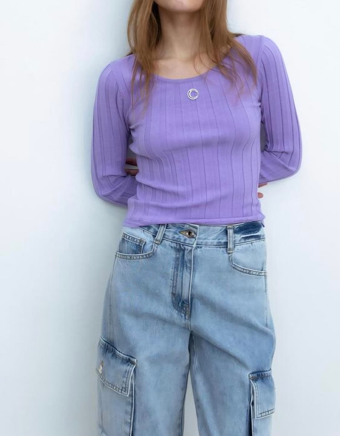 클루투 니트/tibi티비 와이드팬츠 라일락 코디 상품이미지1