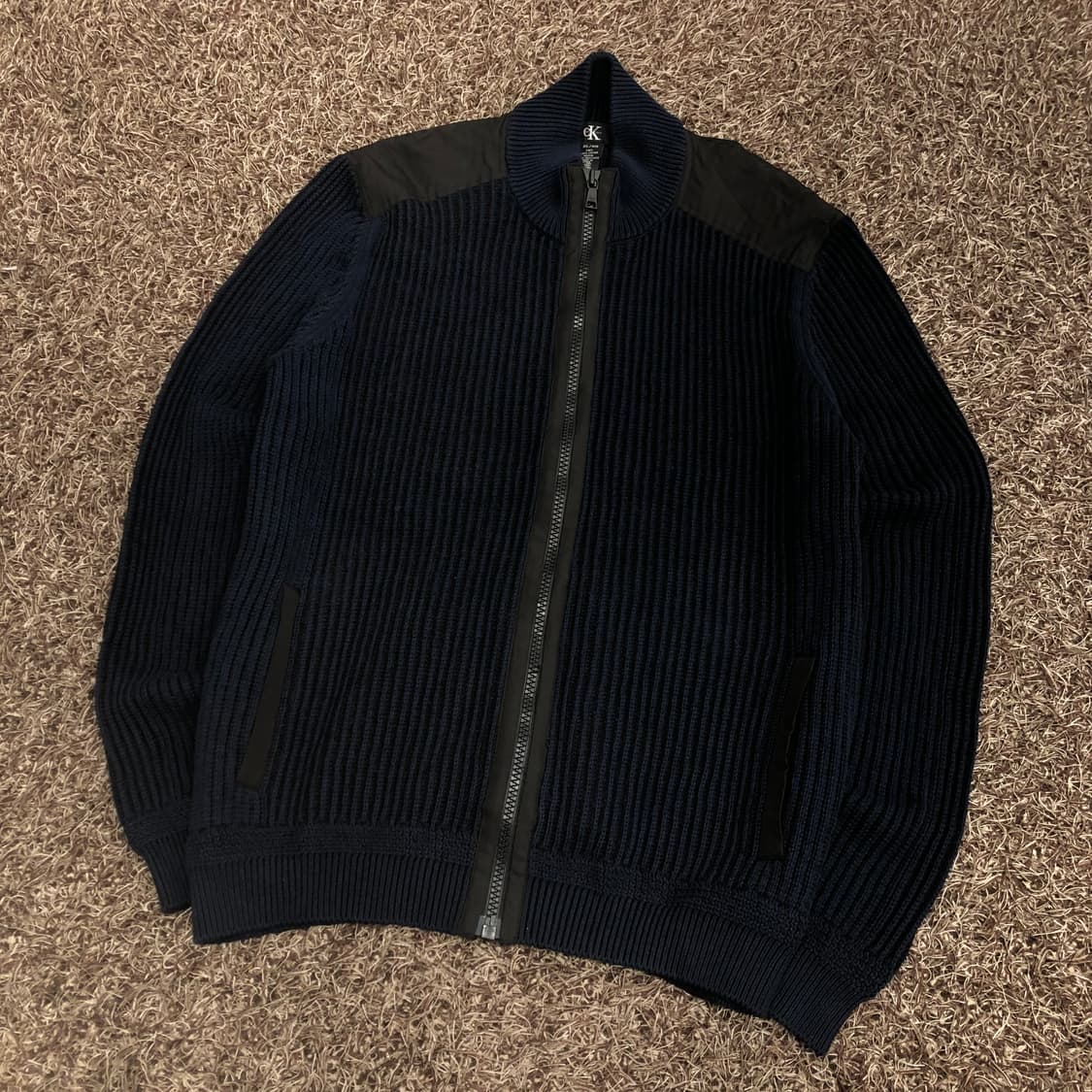 캘빈클라인 코튼 네이비 니트 집업 자켓 상품이미지2