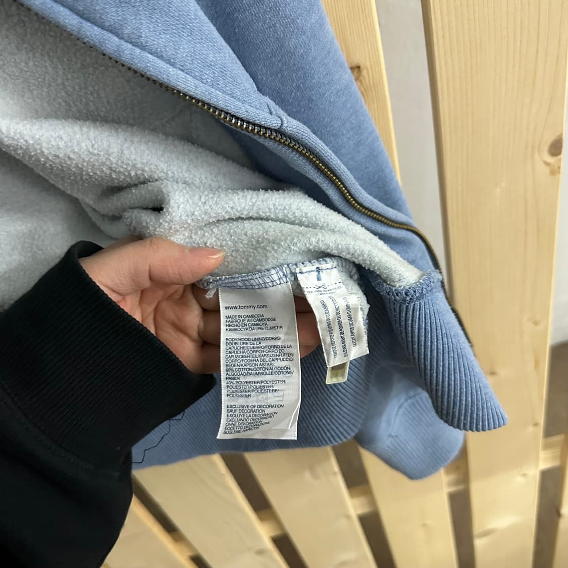 (M) 타미힐피거 스카이블루 후드집업 상품이미지6