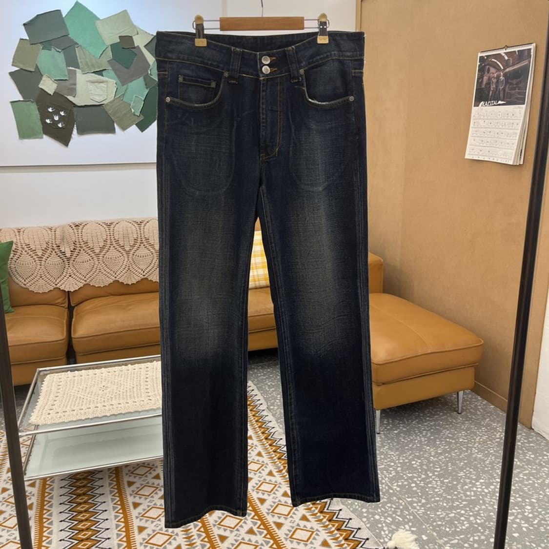 디키즈 올드스쿨 레트로 워싱 진청 데님팬츠 31인치 C10567 상품이미지3