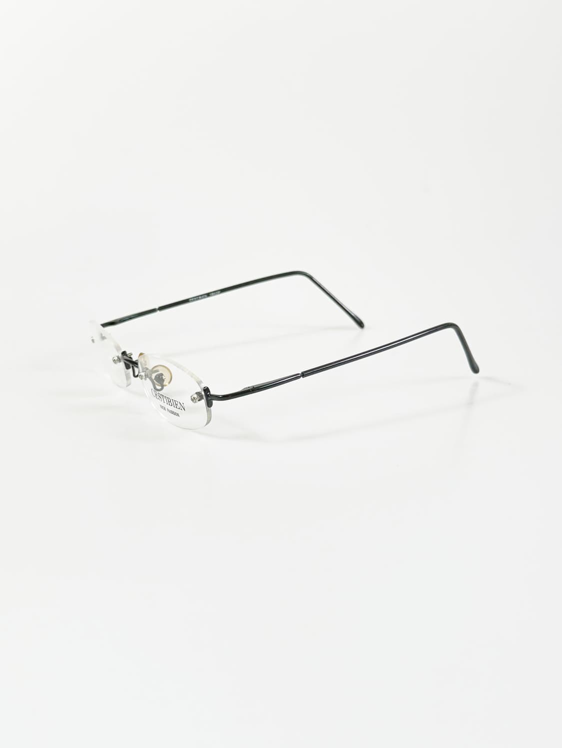 CESTIBIEN 블랙 무테 스퀘어 메탈 빈티지 안경 상품이미지3
