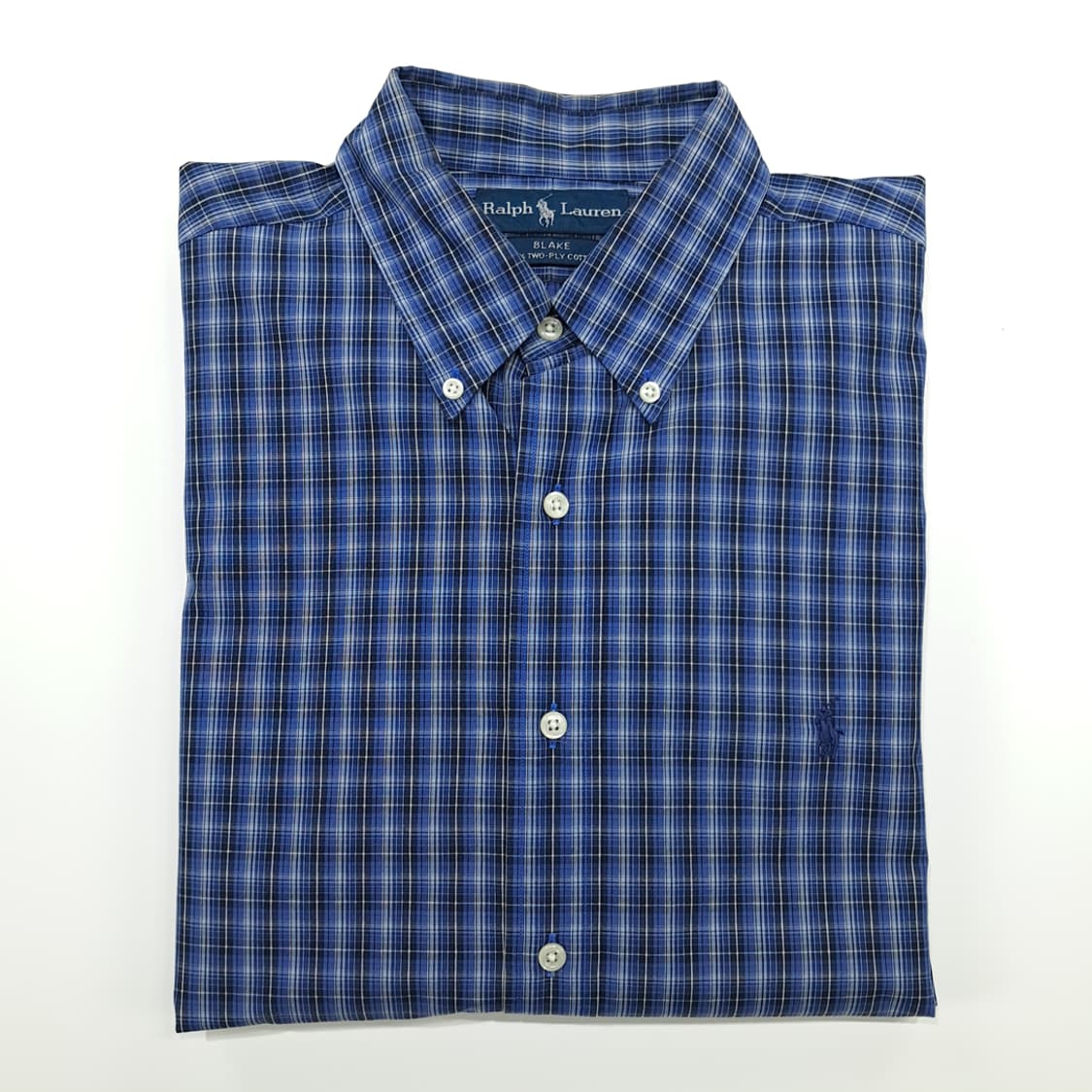 CN914 L 폴로 랄프로렌 블루 스몰타탄체크 긴팔 셔츠 남방 상품이미지8