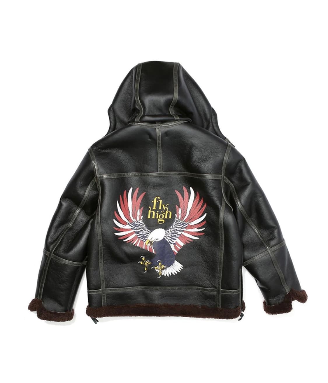 페치 fetch 이글 무통 자켓 무스탕 블랙 라지 상품이미지1