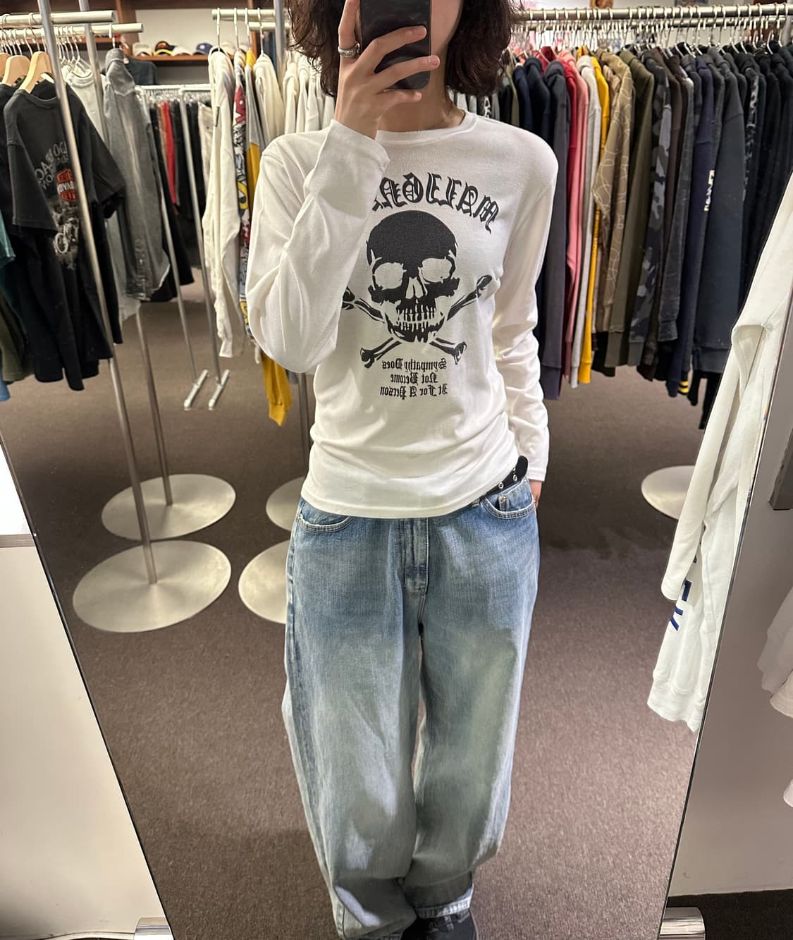 L)Japanese vintage 여성 스컬 프린팅 롱슬리브 상품이미지1