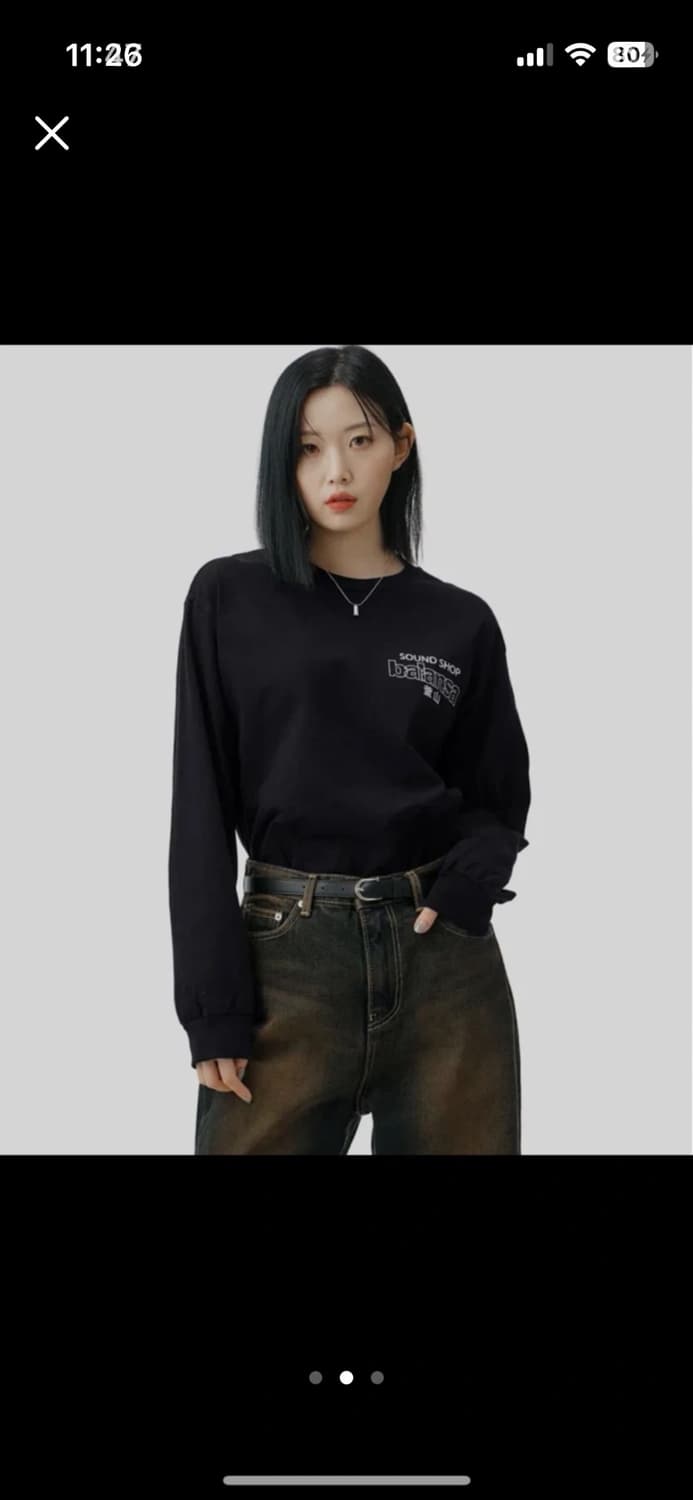 발란사 로고 롱슬리브 블랙M 상품이미지2