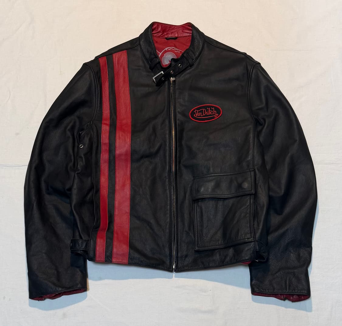 00s 본더치 소가죽 크롭 라이더 레더자켓 블랙 상품이미지1