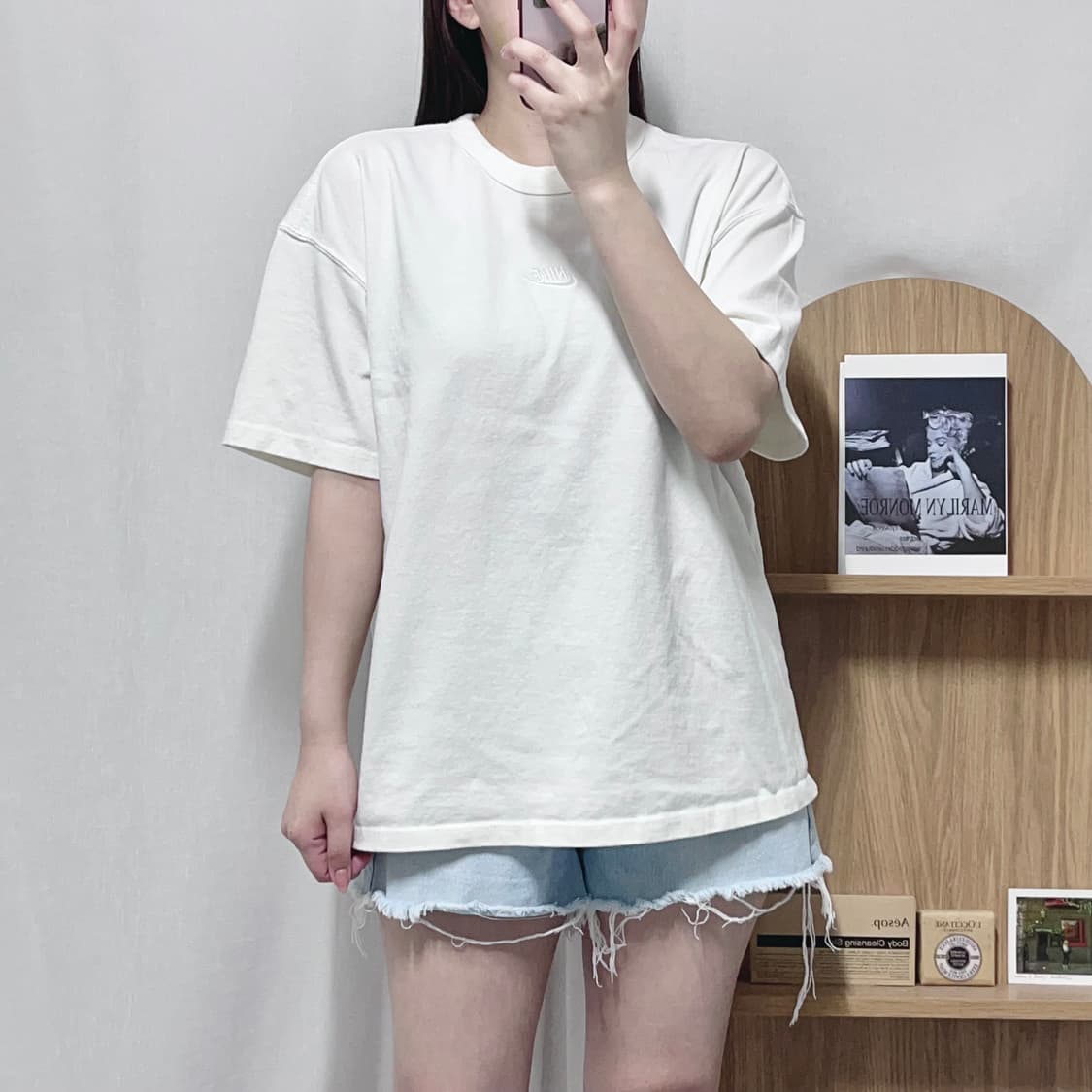 [정품] 나이키 아이보리 중앙 화이트스우시 반팔티 [ XL ] 상품이미지3