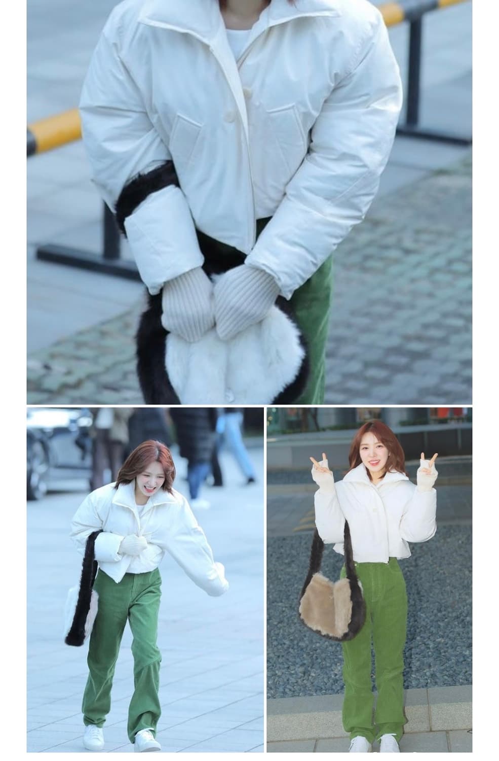 YUSE 컬러블록 퍼 숄더백 상품이미지2