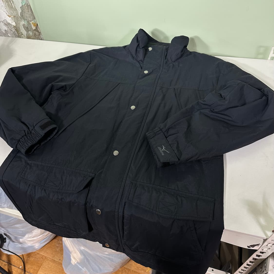 XL 미즈노 아웃도어 블랙 나일론점퍼 상품이미지2