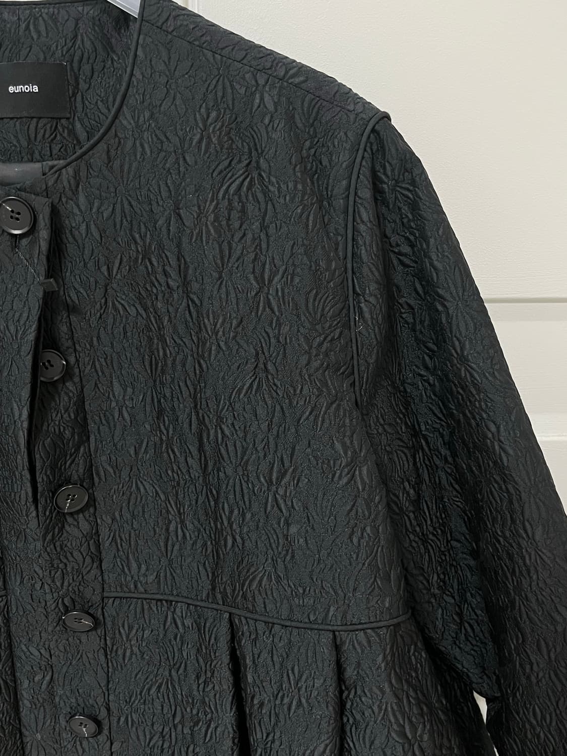 유노이아 자카드 볼륨자켓 (블랙) 상품이미지2