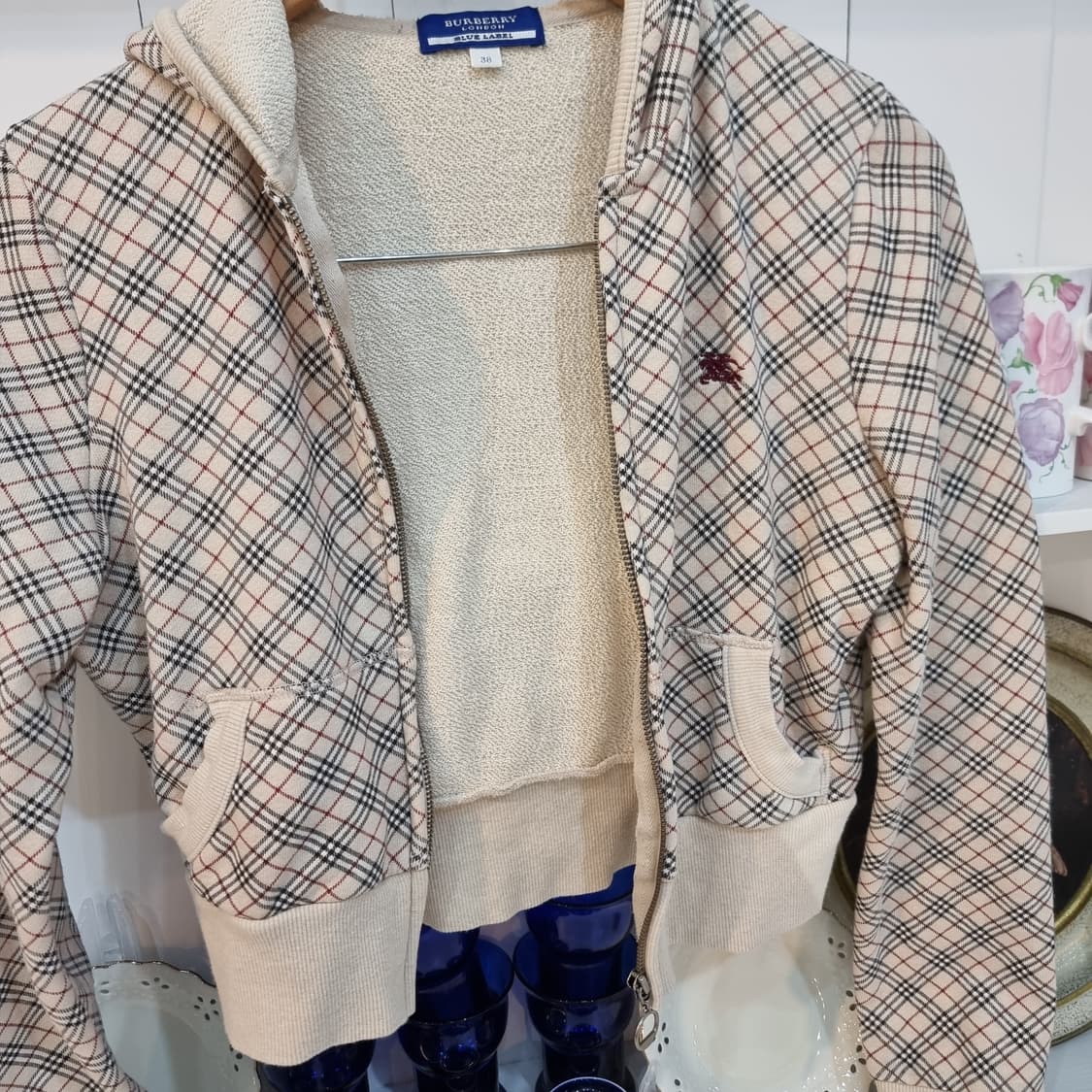 BURBERRY BLUE LABEL 버버리 블루라벨 크롭 체크 후드집업 상품이미지6