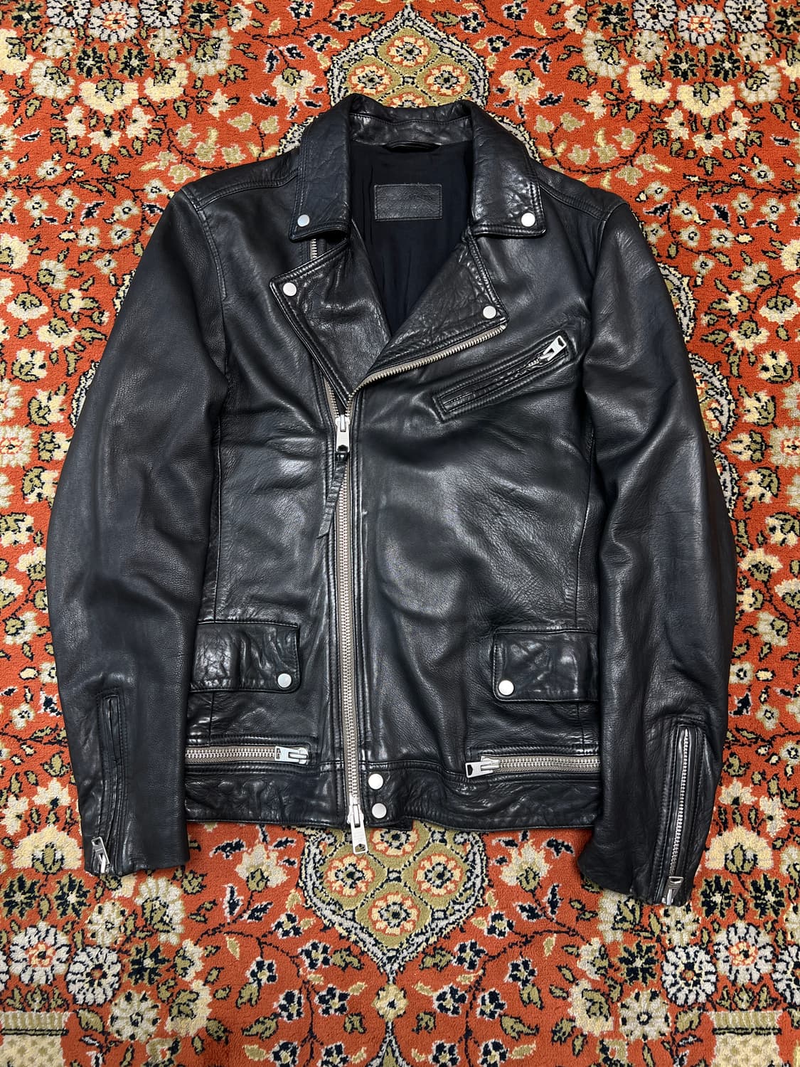 [S] ALLSAINTS 올세인츠 양가죽 클레이 바이커 가죽자켓 상품이미지1