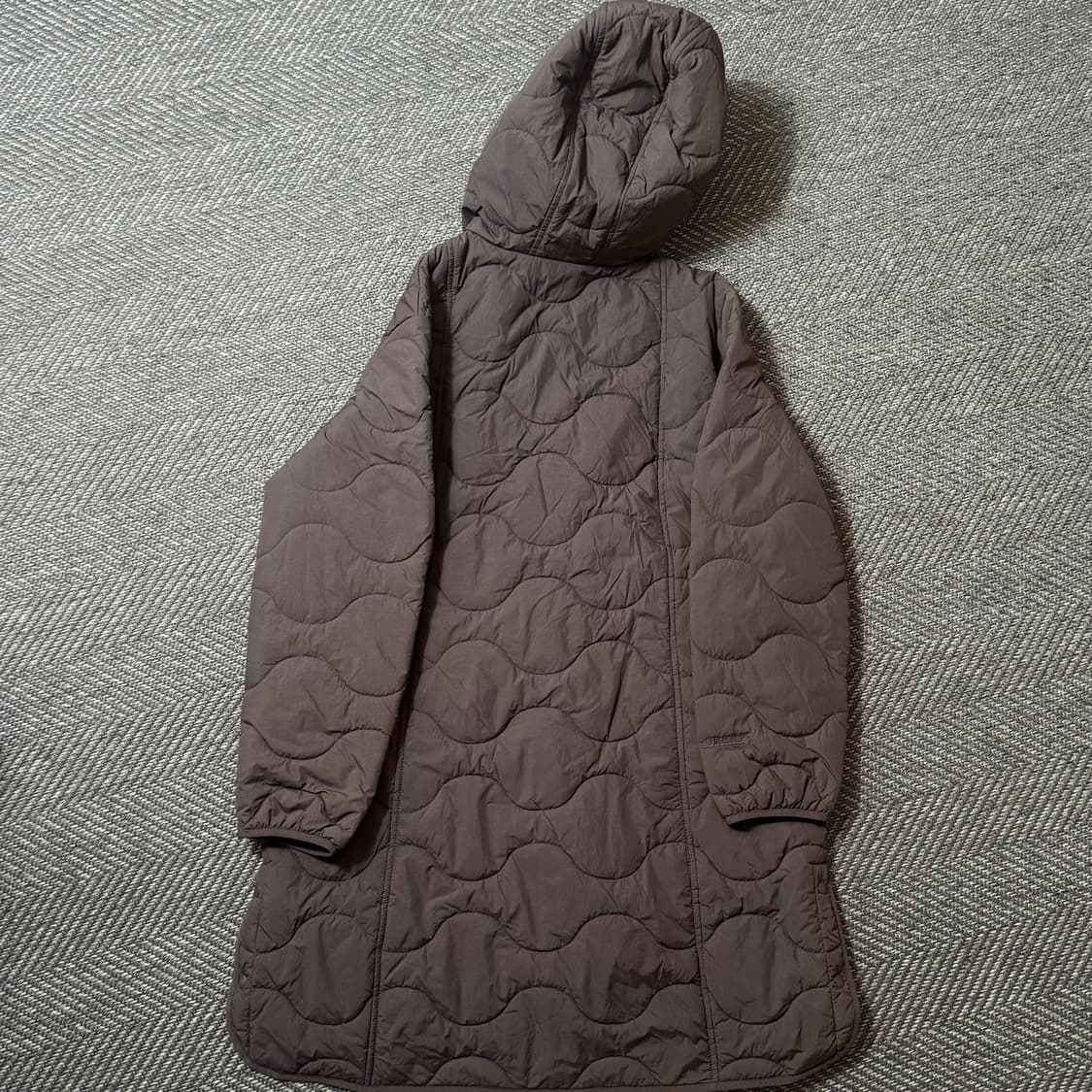 네파 브라운 롱 후드 퀄팅 자켓 (100) 상품이미지4