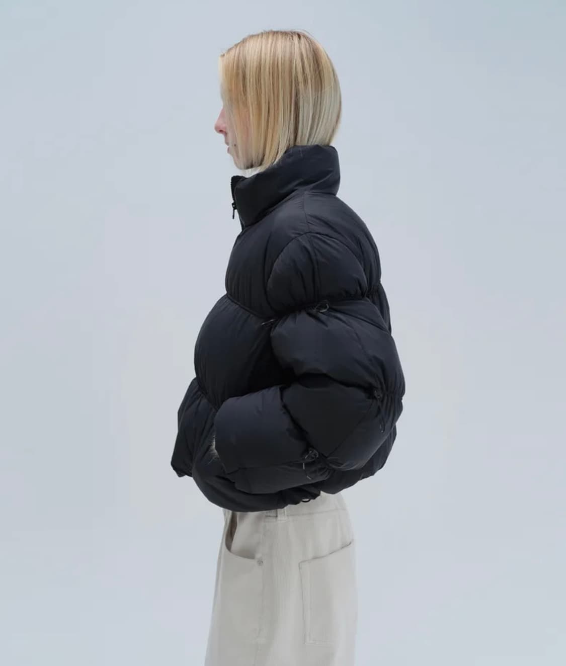 다이애그널 패딩 STOPPER SHORT PADDING (black) 상품이미지2